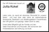 Der VfR Wellensiek trauert um Jutta Kokel